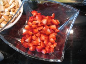 Erdbeeren schichten